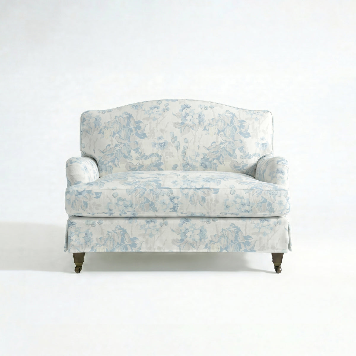 Isobel Loose Cover Loveseat in Midsummer Faded Blue - Hand Made in USA