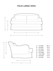 Felix Large Sofa in Beatrice Nutmeg - Hand Made in USA