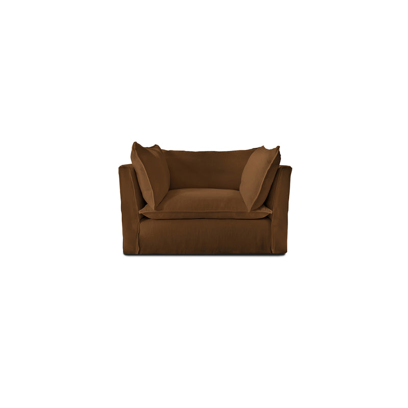 Cocobella Loveseat in Beatrice Nutmeg - Hand Made in USA