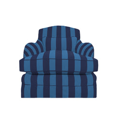 Felix Armchair in Coastal Blue Stripe - Hand Made in USA