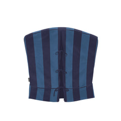 Felix Armchair in Coastal Blue Stripe - Hand Made in USA