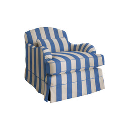 Felix Armchair in in Cornish Blue Stripe - Hand Made in USA