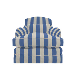 Felix Armchair in in Cornish Blue Stripe - Hand Made in USA