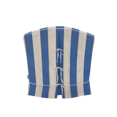 Felix Armchair in in Cornish Blue Stripe - Hand Made in USA