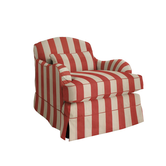Felix Armchair in Petunia Red Stripe - Hand Made in USA
