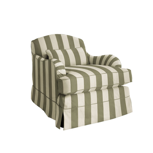 Felix Armchair in Spring Green Stripe - Hand Made in USA