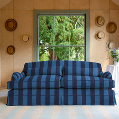 Felix Large Sofa in Coastal Blue Stripe - Hand Made in USA