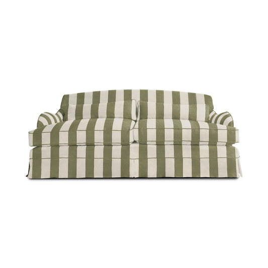Felix Large Sofa in Spring Green Stripe - Hand Made in USA