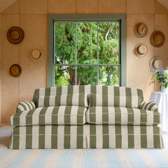 Felix Large Sofa in Spring Green Stripe - Hand Made in USA