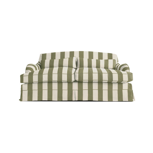 Felix Medium Sofa in Spring Green Stripe - Hand Made in USA