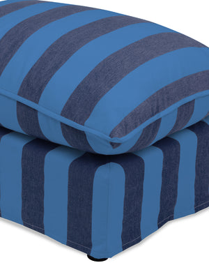 Cocobella Footstool in Coastal Blue Stripe - Hand Made in USA