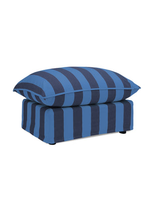 Cocobella Footstool in Coastal Blue Stripe - Hand Made in USA