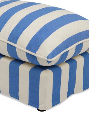 Cocobella Footstool in Cornish Blue Stripe - Hand Made in USA