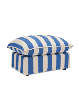 Cocobella Footstool in Cornish Blue Stripe - Hand Made in USA