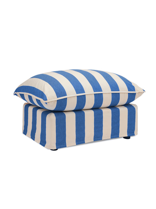 Cocobella Footstool in Cornish Blue Stripe - Hand Made in USA