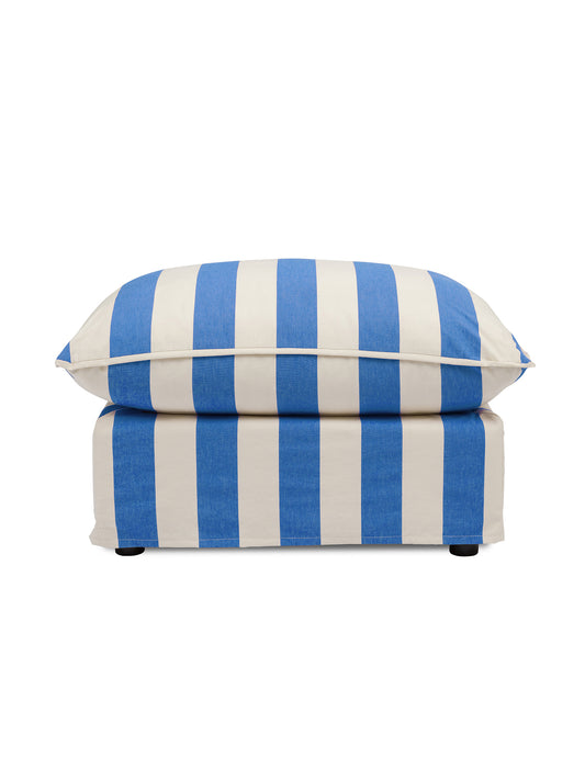 Cocobella Footstool in Cornish Blue Stripe - Hand Made in USA