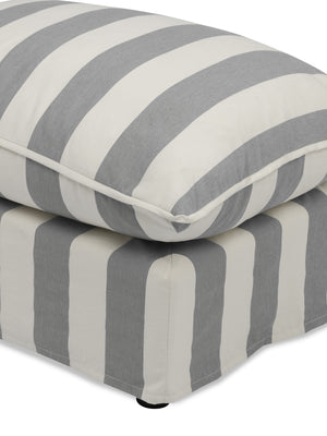 Cocobella Footstool in Garden Grey Stripe - Hand Made in USA