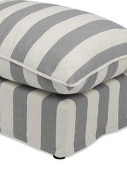 Cocobella Footstool in Garden Grey Stripe