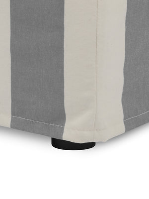 Cocobella Footstool in Garden Grey Stripe - Hand Made in USA