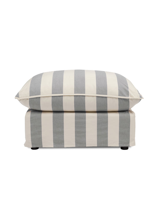 Cocobella Footstool in Garden Grey Stripe - Hand Made in USA