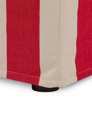 Cocobella Footstool in Petunia Red Stripe - Hand Made in USA
