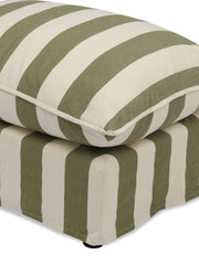 Cocobella Footstool in Spring Green Stripe - Hand Made in USA