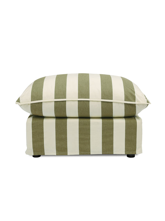 Cocobella Footstool in Spring Green Stripe - Hand Made in USA