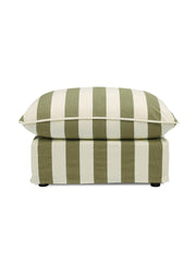 Cocobella Footstool in Spring Green Stripe - Hand Made in USA