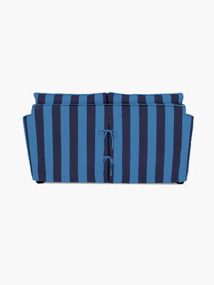 Cocobella 2 Seater Sofa in Coastal Blue Stripe - Hand Made in USA