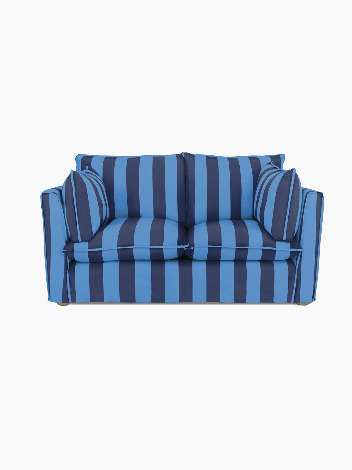 Cocobella 2 Seater Sofa in Coastal Blue Stripe - Hand Made in USA