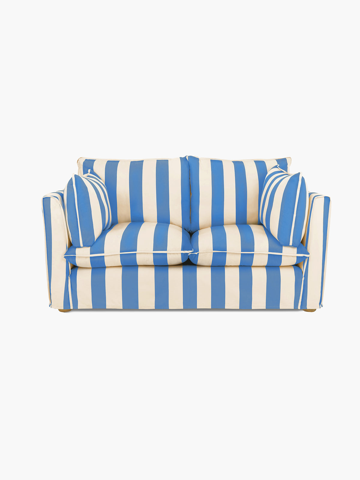 Cocobella 2 Seater Sofa in Cornish Blue Stripe - Hand Made in USA