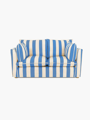 Cocobella 2 Seater Sofa in Cornish Blue Stripe - Hand Made in USA