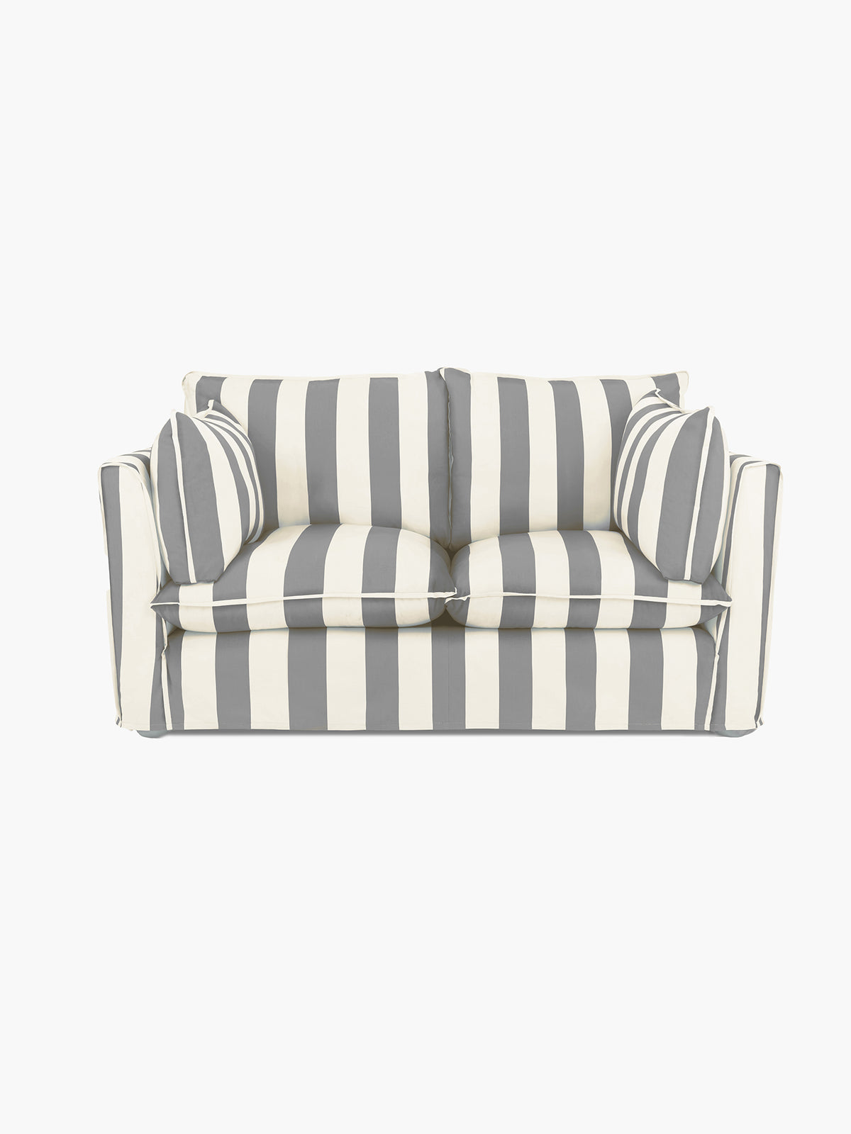 Cocobella 2 Seater Sofa in Garden Grey Stripe - Hand Made in USA
