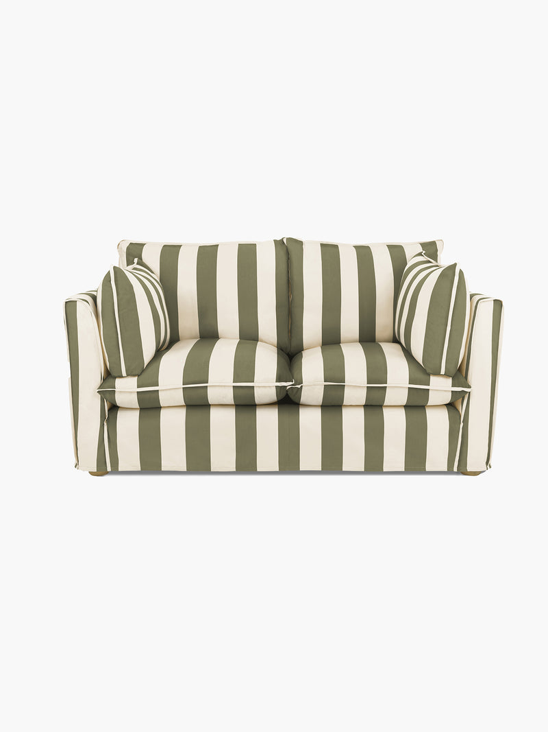 Cocobella 2 Seater Sofa in Spring Green Stripe - Hand Made in USA