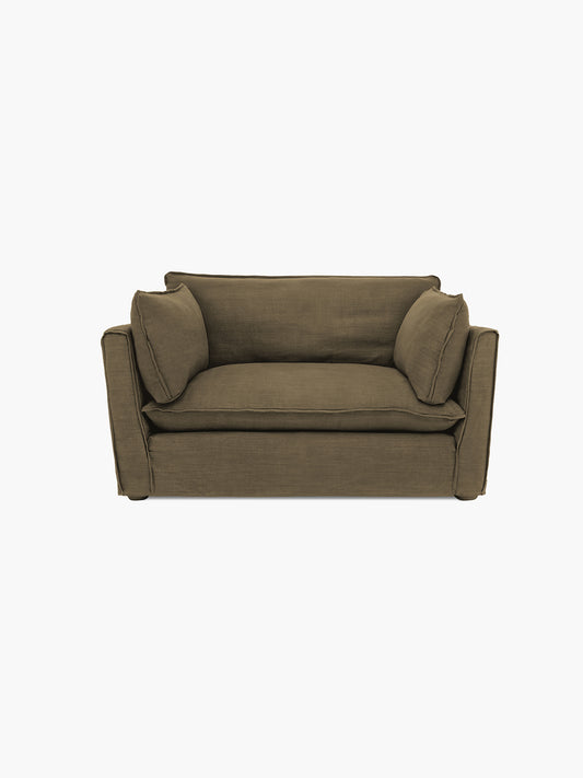 Cocobella Loveseat in Beatrice Olive - Hand Made in USA