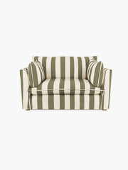 Cocobella Loveseat in Spring Green Stripe - Hand Made in USA