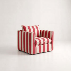 Cocobella Armchair in Petunia Red Stripe - Hand Made in USA