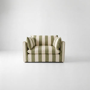 Cocobella Loveseat in Spring Green Stripe - Hand Made in USA