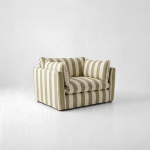 Cocobella Loveseat in Spring Green Stripe - Hand Made in USA