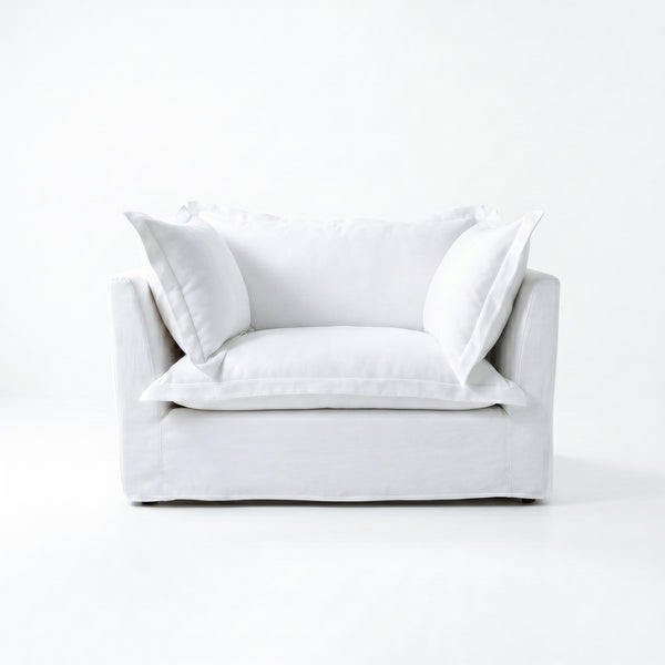 Coco Loveseat with Oxford Border - Quick Ship