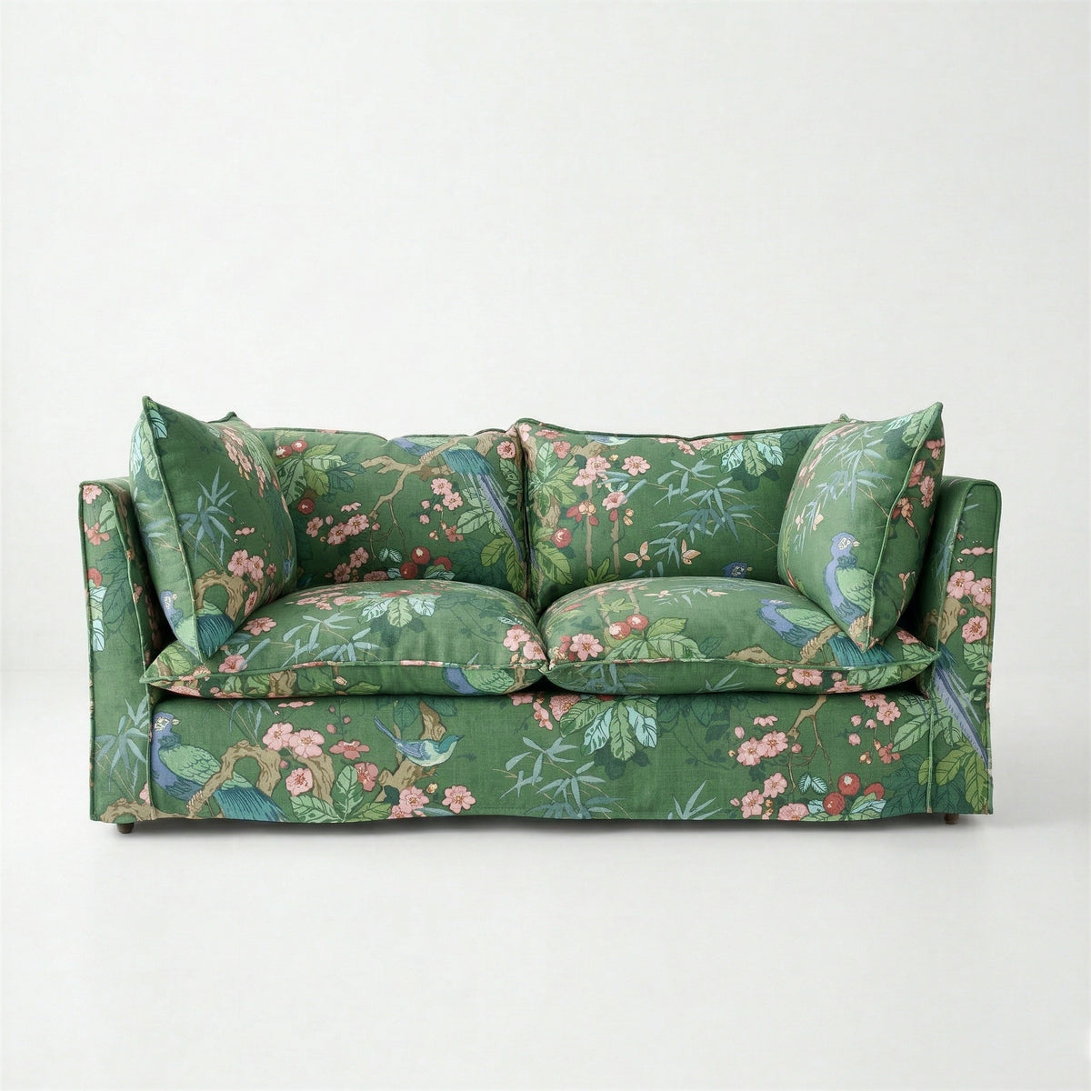 Coco 2.5 seater sofa with Knife Edge cushion in Belleville Juniper - Hand Made in USA