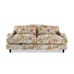 Felix 3 seater sofa in Magnolia Cream Blue with Velvet Trim - Hand Made in USA