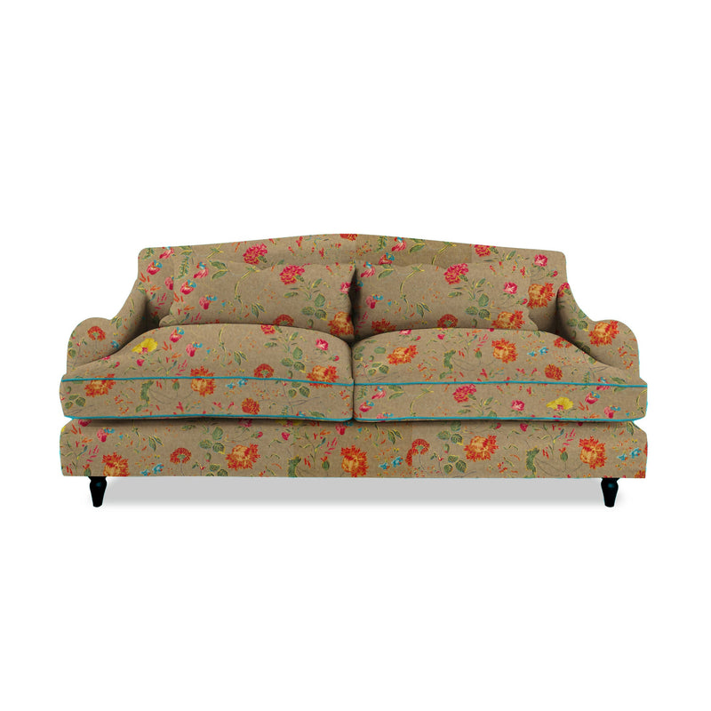 Felix 3 seater sofa in Natural Linen Wildwood Twig - Hand Made in USA