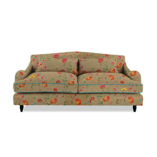 Felix 3 seater sofa in Natural Linen Wildwood Twig - Hand Made in USA