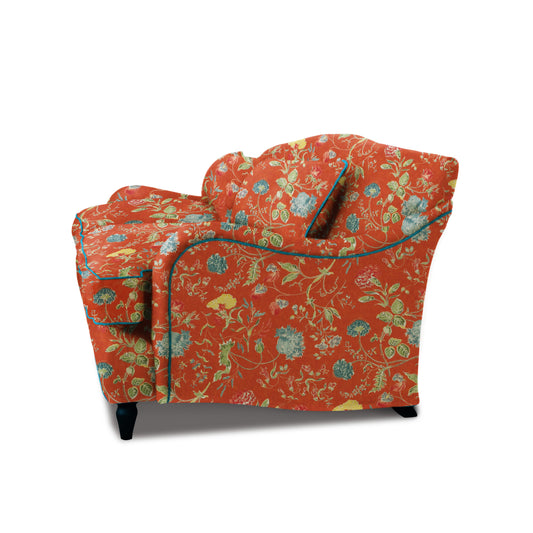 Felix 3 seater sofa in Natural Linen Wildwood Pumpkin - Hand Made in USA