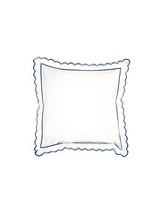 Navy Scalloped Square Pillowcase (65cm x 65cm) - Pre Order for Delivery in Late December