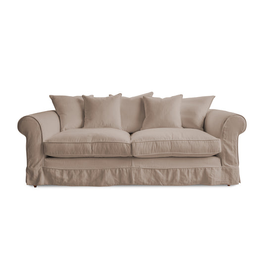 Salthrop Large Sofa with Scatter Cushion in Beatrice Barley - Hand Made in USA