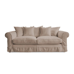 Salthrop Large Sofa with Scatter Cushion in Beatrice Barley - Hand Made in USA