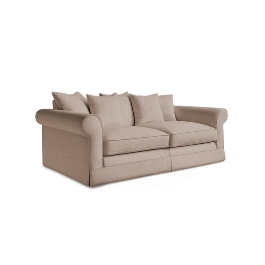 Salthrop Large Sofa with Scatter Cushion in Beatrice Barley - Hand Made in USA