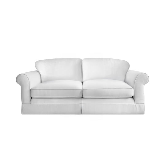 Salthrop Large Sofa with Big Back Cushion in Beatrice Camelia - Hand Made in USA